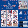6-sheet set of patriotic Independence Day window clings featuring USA flags and fireworks - Independence Day Static Cling D012-Celebration Set (D012) / 20*30*6 Sheets