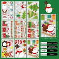 9 sheets of 78 Christmas window static stickers with reindeer and Santa designs - Style K