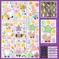 Dimensions et détails des planches de stickers électrostatiques de Pâques - Sticker Statique de Pâques F08 (Gnomes/Œufs) / 9 Feuilles
