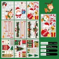 Christmas window decals set with Santa and reindeer motifs, 9 double-sided static stickers - Style L