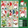 Double-sided Christmas window static stickers set with 74pcs Santa and Snowman decals - Style M
