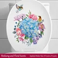 Adesivo WC impermeabile con fiori e uccelli, decoro bagno, dimensioni circa 22x29 cm - Stile Fiori e Uccelli Acquerello (MT23014) / 20cm*30cm-Foglio Singolo