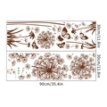 Pegatinas de pared de diente de león marrón con mariposas, tamaño 30x90cm para hogar - 30x90cmx2 Hojas / Marrón