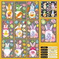 Easter static window clings set featuring cute gnomes, eggs, and rabbits for holiday decor - Gnomes With Bunny Ears Style (F03)