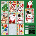 Christmas static window stickers set with Santa and reindeer motifs in 9-sheet pack - Style N