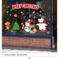 Christmas window stickers featuring Santa, snowman and reindeer on glass display - Snowman Polar Bear Christmas Tree Combo (XH6251)