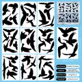 Set aus 9 schwarzen Kolibri-Fensteraufklebern mit 37 beidseitigen Antikollisions-Silhouetten - Schwarzer Vogel (CJ23005) / Schwarz