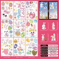 Easter rabbit and rainbow eggs static window stickers, 9 sheets set for decoration - Easter Static Sticker F12 (103pcs)