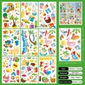 Detail view of 9-sheet summer beach static window clings with 134 pieces of 20x30cm PVC decals - Summer Travel (XJ23003)