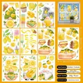 9-sheet summer lemon static window stickers set featuring cartoon gnomes and sun designs - Lemon Gnomes (XJ23002)