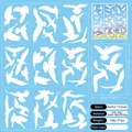 Set mit 9 schwarzen Kolibri-Fensteraufklebern mit 37 Anti-Kollisions-Vogel-Decals - Weiße Kolibri (CJ23004) / Weiß