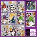 Set of 9 Halloween static window clings with gnomes and pumpkins, 20x30cm double-sided decals - Halloween Gnomes (WSJ23009) / 20*30CM*9 Sheets