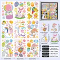 Detail of 9-sheet Easter window clings with 116 colorful bunny and egg stickers - Easter Static Cling F14 / Set of 9 Sheets (Total 116pcs)