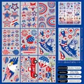 9 sheets of Independence Day window clings with 101 patriotic gnome and flag patterns - Style F (101 Pcs Set) / 20x30cm x 9 Sheets