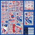 9 sheets of Independence Day window clings with 101 patriotic gnome and flag patterns - Style F (101 Pcs Set) / 20x30cm x 9 Sheets