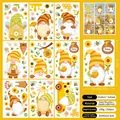 9-sheet spring bee gnome window clings set with sunflowers for glass decoration - Bee Gnome Set (CJ23007) / Set of 9 Sheets/114 Pcs