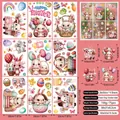 Easter window clings set with 75 cute cartoon bunnies and eggs on double-sided film - Fresh And Soft Rabbit Eggs Style (F09)