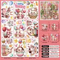 Easter window clings set with 75 cute cartoon bunnies and eggs on double-sided film - Fresh And Soft Rabbit Eggs Style (F09)