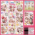 Set of 9 Easter window clings with double-sided bunny and egg designs for glass decor - Easter Rainbow Bunny