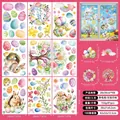 Dettagli di 81 adesivi elettrostatici pasquali con conigli e uova colorate - Stile Arcobaleno Coniglio Uova Di Pasqua (F15)