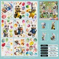 Detailed size guide for 9-sheet Easter window clings with rabbit and egg patterns - Rabbit and Butterfly Style (F18)