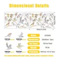 Spécifications détaillées des tailles pour le lot de 20 autocollants oiseaux prisme - Oiseaux sur la branche (LS23001) / 30x20cm