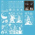 Detail set of 9 Christmas window stickers featuring Santa Claus and snowman motifs - Style B Santa Claus (Set of 9 Sheets)