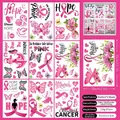 Pink ribbon static window clings set of 9 sheets with Hope and butterfly designs - 20x30cm (9 Sheets) / Pink (Breast Cancer Awareness Theme)