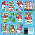 Set de 136 stickers de Noël avec gnomes festifs et flocons de neige pour fenêtres - Gnomes de Noël (Style E - Lot de 9)