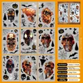 9-sheet Halloween static cling window stickers set featuring pumpkin and ghost patterns - Cartoon Halloween Combination(W2306)