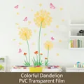 Colorful dandelion and butterfly PVC wall decals, size 92x135cm for home decor - Colorful Dandelion