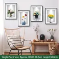 3D floral wall art set with roses and sunflowers in modern black frames for home decor - 30x90x2 Sheets / Quiet Time (CH39132AB)