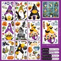 Detail of 9-sheet Halloween static window decals set with pumpkins and ghosts - Gnome Pumpkin Theme (W12)