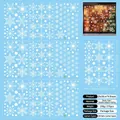 Detail view of 9 sheets of white snowflake window clings with 20x30cm size dimensions - Pure White Combo Snowflakes (XH23041) / A Set of 9