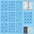 Set of 270 snowflake window stickers in blue and white for Christmas glass decoration - Dark Blue Cosmic Snowflakes (XH23050) / A Set of 9
