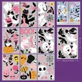 Pink cartoon Halloween window clings set including pumpkins ghosts and bats 9 sheets - Pink Cute Halloween Set A (WSJ23020万圣节)