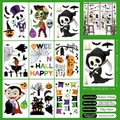9-piece Halloween window clings set with double-sided spooky cartoon stickers - W07 (Cartoon Character Set - 54 Pcs)