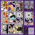 202-piece Halloween window clings set with double-sided pumpkin and ghost designs - W17 (Mega Collection - 202 Pcs)
