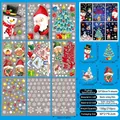 9 sheets of Christmas static window stickers with snowman and reindeer patterns - Santa Claus Snowman Combination (A01)