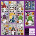 Halloween static window stickers set featuring gnome, pumpkin and ghost designs, 9 sheets - Halloween Gnomes Style (Style B - Set of 9) / 20x30cm (9 Sheets)