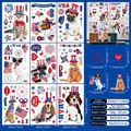 Detail of 9-sheet set USA Independence Day static window clings with 102 pet-themed decals - Patriotic Pets Series (JD04)