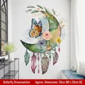 Adesivo murale acchiappasogni con farfalla acquerello e luna, misura 35x50 cm - Stile Acchiappasogni Farfalla (CH36039) / 30*60cm