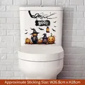 Adesivo per WC Halloween con zucca e folletto, design disegnato a mano, 26.8x28cm - Mago della Zucca di Halloween (MT33004) / 30x30cm