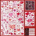 Detalle de 9 hojas de adhesivos de ventana para San Valentín con corazones y rosas dobles - Estilo Romántico Labios de Corazón (QRJ23001)