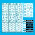 Sky blue snowflake static window clings set including 9 sheets of double-sided stickers - Sky Blue