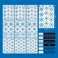 Set of 9 blue snowflake static window stickers, 21x30cm double-sided holiday decals - Dark Blue