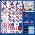 Set mit 9 Fensterbildern zum Unabhängigkeitstag mit 111 USA-Flaggen und Sternmotiven - Unabhängigkeitstag Statische Aufkleber D08 (Sterne & Streifen)