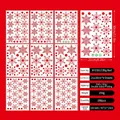 Vibrant red Christmas snowflake window clings, 9 sheets set with 198 static stickers - Red