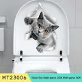 3D Britse Korthaar kat toiletsticker met realistisch gebroken papiereffect decor - 3D Grijze Britse Korthaar Stijl (MT23006)