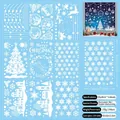 Set of 9 white snowflake and Christmas castle static window stickers 20x30cm - 20x30cm x 9 Sheets / White Christmas (SD015)